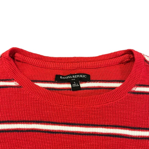 Banana Republic Red Striped Sweater | Men’s L - Picture 2 of 5